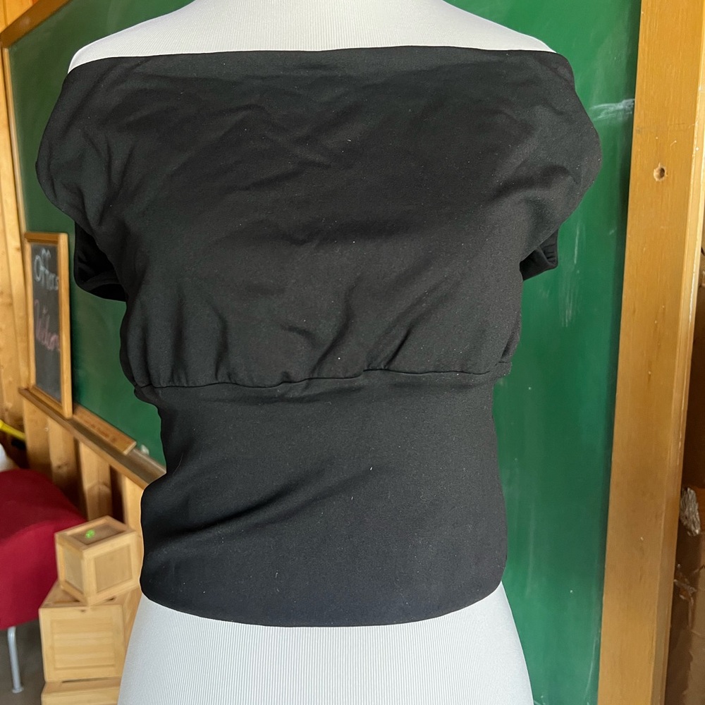 All The Ways off the shoulder black top. M
